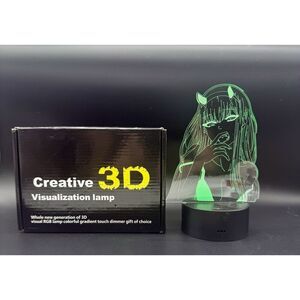 Anime Girl 3D‎ Visualization Lamp Battery Or USB Powered Multiple Color Display